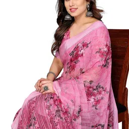 Moda Rapido Women Floral Poly Georgette Designer Saree-picture-25