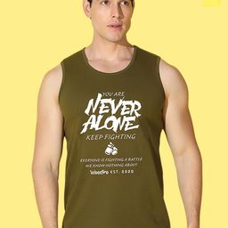 WOOSTRO Pack Of 2 Printed Super Combed Cotton Gym Vests VWS26(HARD YELLOW)(ALONE OLIVE)-image-99