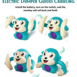 Enorme Dancing and Spinning Rolling Doll Tumble Banana Monkey Toy Voice Control with Musical Sound  Light and Sensor - (Color May Vary) image 4