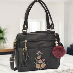 CANDY BAGS Women Floral Printed Structured Tasselled Shoulder Bag-image-90