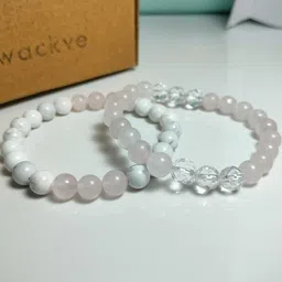 Divine souvenirs Set Of 2 Unisex Artificial Beaded Elasticated Bracelet-8