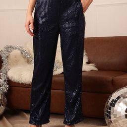 ATRAENTA Women Embellished Non Iron Party Trousers-image-94