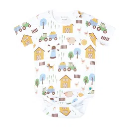 My Milestones Infant Boys Printed Pure Cotton Bodysuits-19