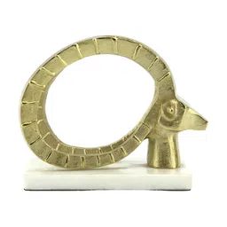 Hind Decor Gold-Toned & White Longhorn Deer Ornament Showpiece-picture-24