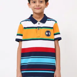 Monte Carlo Boys Striped Polo Collar T-shirt-image-96