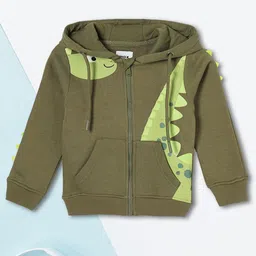 max Boys Cotton Printed Hooded Front-Open Sweatshirt-image-84