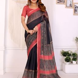 TANU CREATIONS Ethnic Motifs Print Saree-picture-4