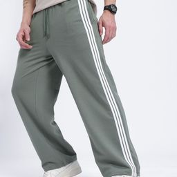 glitchez Men Side Striped Mid-Rise Baggy Fit Track Pants-picture-12