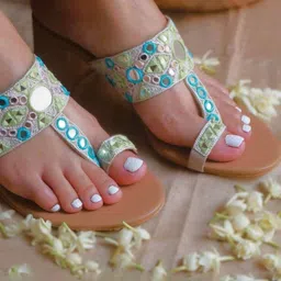 Amaryllis for her Women Embellished Block Sandals-image-26