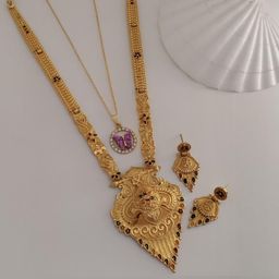 niva fashion Gold-Plated Brass Necklace & Earrings-image-32