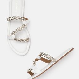 DressBerry Women Striped Open Toe Flats-58