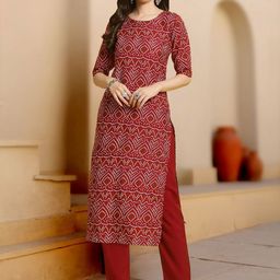 anouk rustic HERE&NOW Selection Of 2 Printed Straight Kurta With Trouser image 2