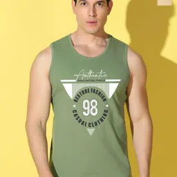 WOOSTRO Pack Of 2 Printed Super Combed Cotton Gym VestsVWS26(98 LGTGREEN)(ENJOY RUST)-image-47