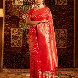 kasee Women's Woven Design Zari Art Silk Banarasi Saree-picture-12