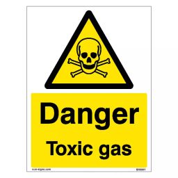 SUNSIGNS  Danger Toxic Gas Signages Size 900x457 mm HP Print + Vinyl + Sun Board, SN0061-image-2