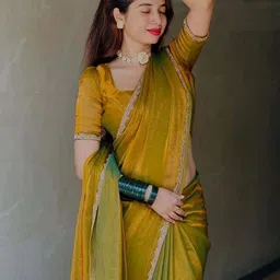 LOROFY Beads and Stones Pure Chiffon Saree-picture-12