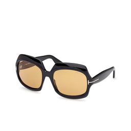 Tom Ford Women Brown Lens & Black Rectangle Sunglasses with-image-45