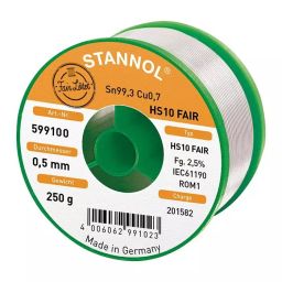 STANNOL Solder Wire, 99.3/0.7 Sn/Cu, 250G, HS10 FAIR, 0.5MM, 250G-image-40