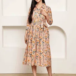 Rajnandini Floral Printed Fit and Flare Dress-picture-2