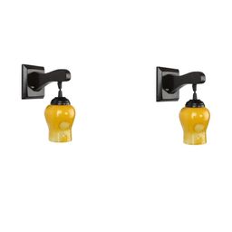 SOMIL Yellow Glass Cylinder Printed Wall Lamps-image-58