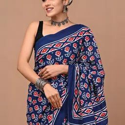 Crafts Moda Women Floral Pure Cotton Saree-image-62