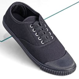 Pine Kids Solid Lace Up School Shoes - Black-image-72