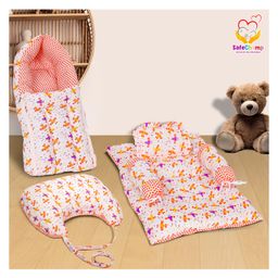 SafeChamp Lite Air Baby Bedding Set And Feeding Pillow And 4 Piece Set  Combo (Pack - 3) (Orange)-picture-11