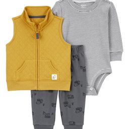 Carter's 3-Piece Yellow Construction Little Vest Set - Yellow-image-53