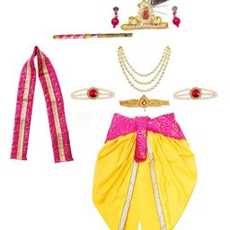 Itsmycostume Janmashtami Theme Krishna Costume Set - Pink-image-2