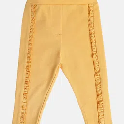 MINI KLUB Solid Frill Detailed Jeggings - Yellow-picture-4