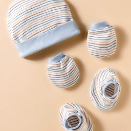 Ben Benny Interlock 100% Cotton Knit Striped Cap Mittens & Booties Multicolor - Diameter 10.5 cm-picture-41