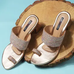 Bata Women Embellished Block Heel Sandals-20