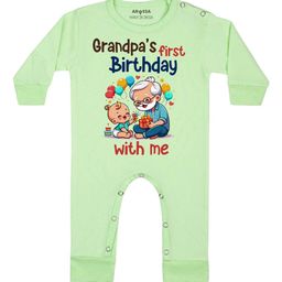 Arvesa Grandpa's First Firthday With Me Printed Bodysuit-image-67
