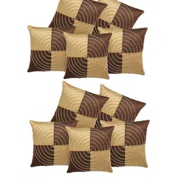 India Furnish Brown Geometric Silk Square Cushion Cover-picture-24