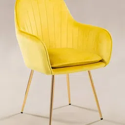 nestroots Yellow Velvet Sleek Lounge Chair-image-88