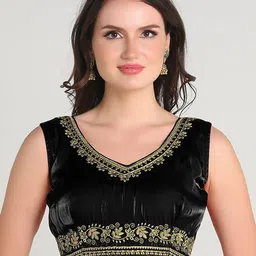 HERE&NOW Embroidered Sleevless Saree Blouse-picture-22