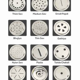 Wonderchef Snacks Maker with 12 Different jalis for Making Namkeen Snacks - Multicolor image 3