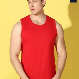WOOSTRO 2-Pcs Odour-Free Combed Cotton Innerwear Vests VWS26(PLAIN RED)(HARD NAVY)-image-74