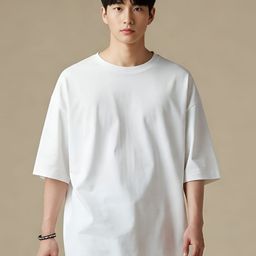 SMAN Round Neck Cotton Oversized T-shirt-image-17