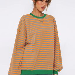 StyleCast x Revolte Women Striped Sweatshirt-image-88