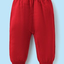 Babyhug Knitted Full Sleeves Front Open Sweater Set With Aztec Design - Red & White image 5