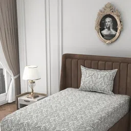 HIDECOR White 210 TC Single Bedsheet with 1 Pillow Covers-picture-20