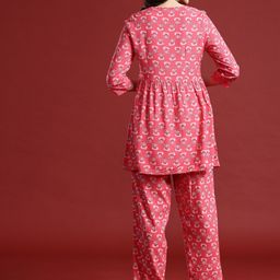 Anouk Ethnic Motifs Printed Pleated Kurta with Trousers image 2
