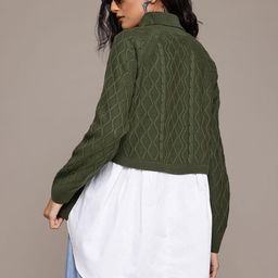 The Roadster Lifestyle Co. Cable Knit High-Low Longline Pullover-image-53