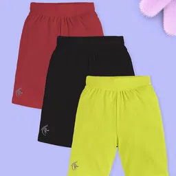 KiddoPanti Girls Pack Of 3 Skinny Fit Shorts-image-18