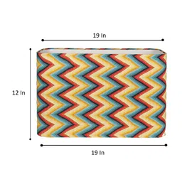 Grated Ginger Yellow & Red Zigzag Pattern Contemporary Rectangle Lampshade image 3