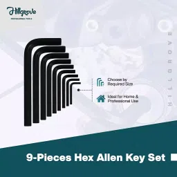 Hillgrove 9 Pcs Full Hex Allen Key Set with 8 Pcs Double Open End Wrench set HGCM334M1 image 2