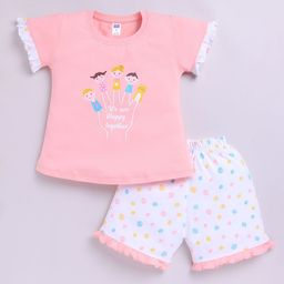 Nottie Planet Girls Printed T-shirt with Shorts-image-14
