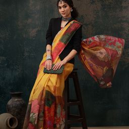 KALINI Floral Block Print Saree-picture-17