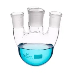 Supertek Round Bottom Flask With Four Necks Parallel Type, Capacity 500 ml, 15.217.0085 image 1